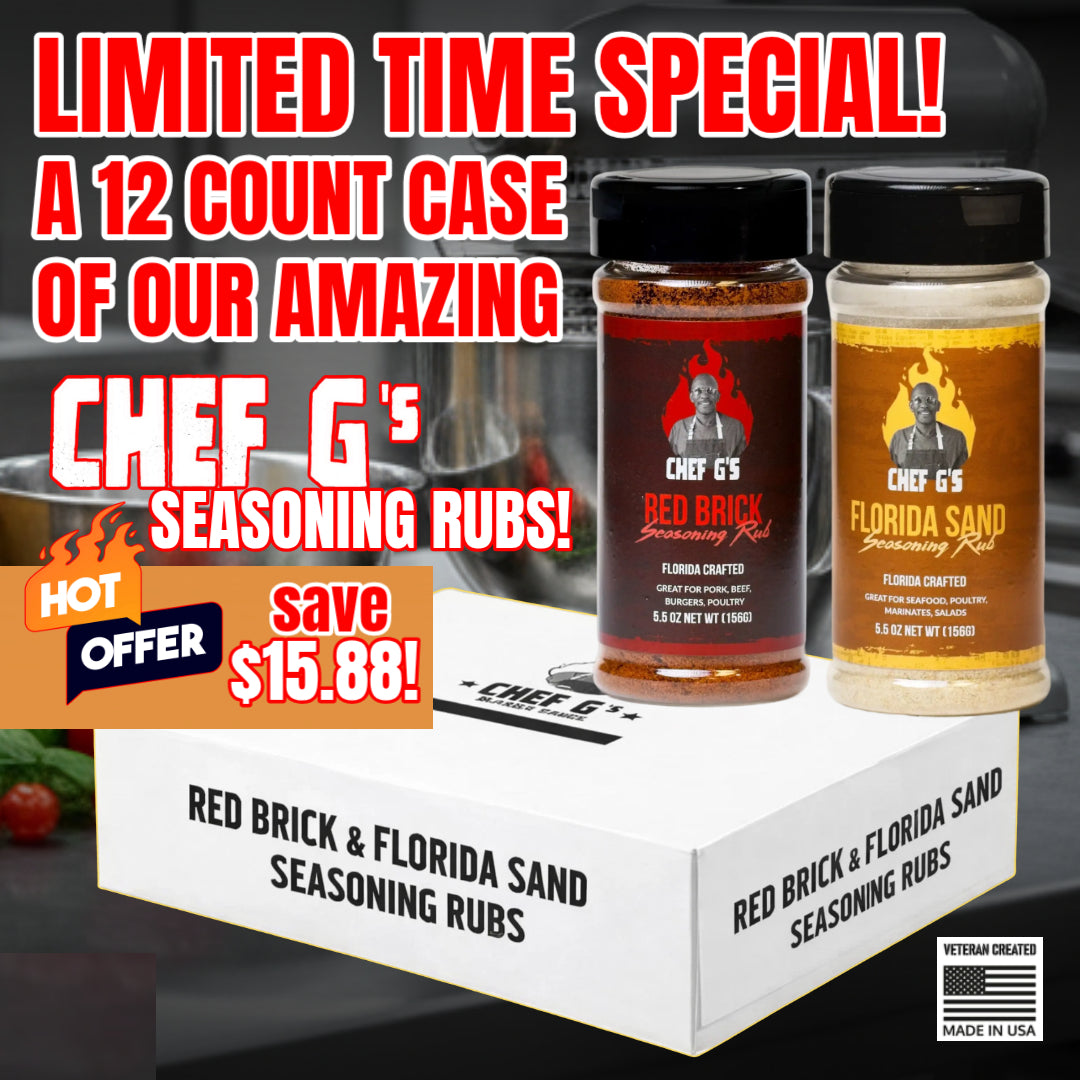 LIMITED TIME SPECIAL GET A 12PK CASE OF OUR CHEF G'S RUB! SAVE $15.88!
